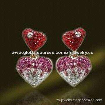 Rhinestone Drop Earrings/Ladies' Sterling Silver Drop Earrings/925 Sterling Silver Drop Earring